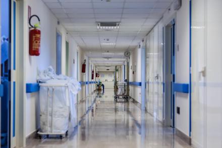photo of an empty hospital hallway