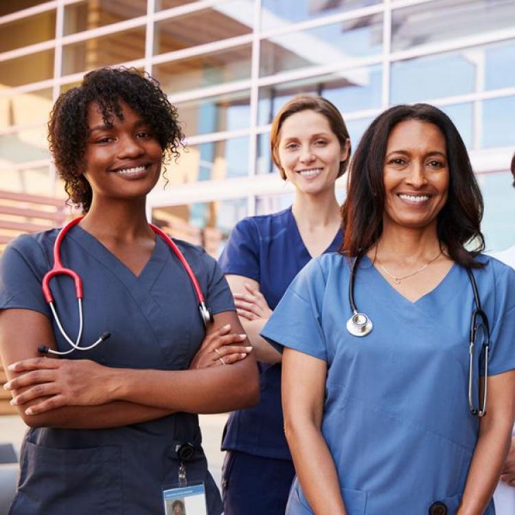 Healthcare workers of various ethinicities